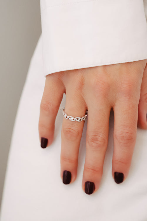 White gold and diamond ring
