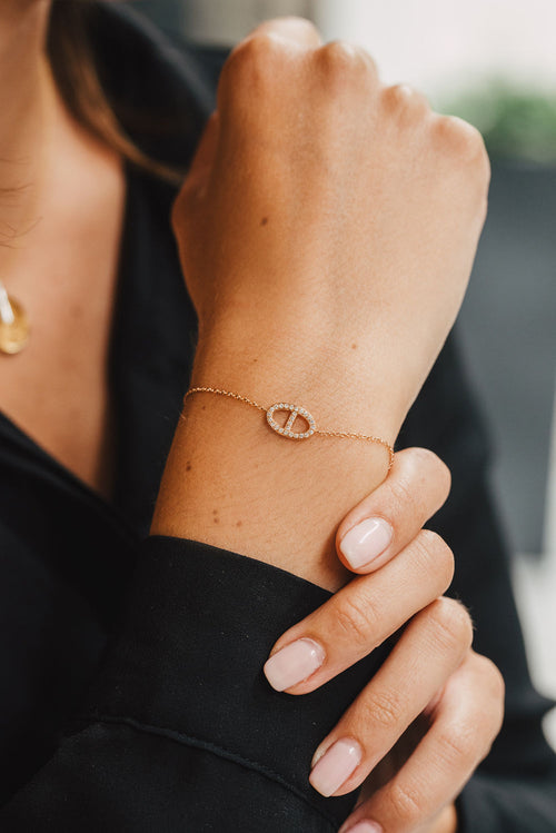Rose gold and diamond bracelet