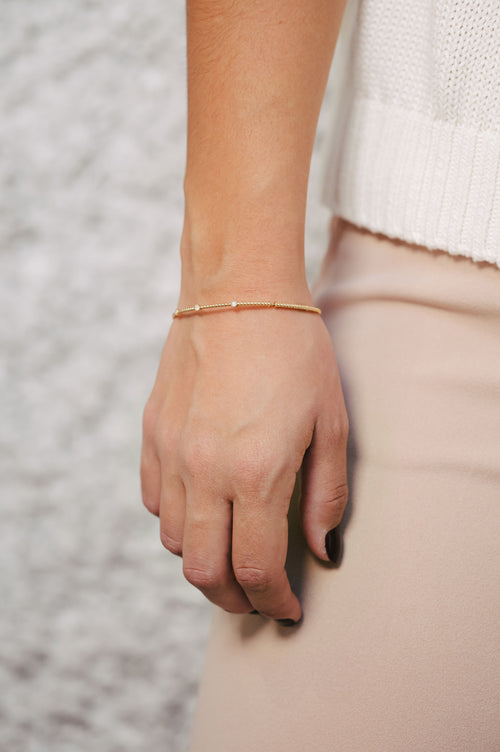 Yellow gold and diamond bracelet