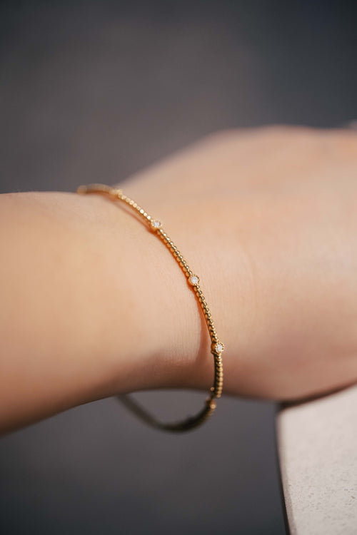 Yellow gold and diamond bracelet