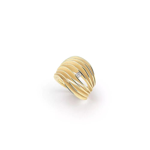 Yellow gold and diamond ring