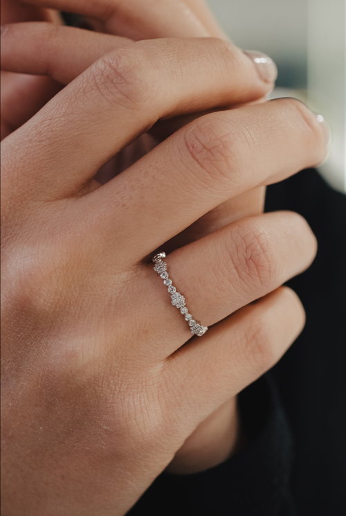 White gold and diamond ring