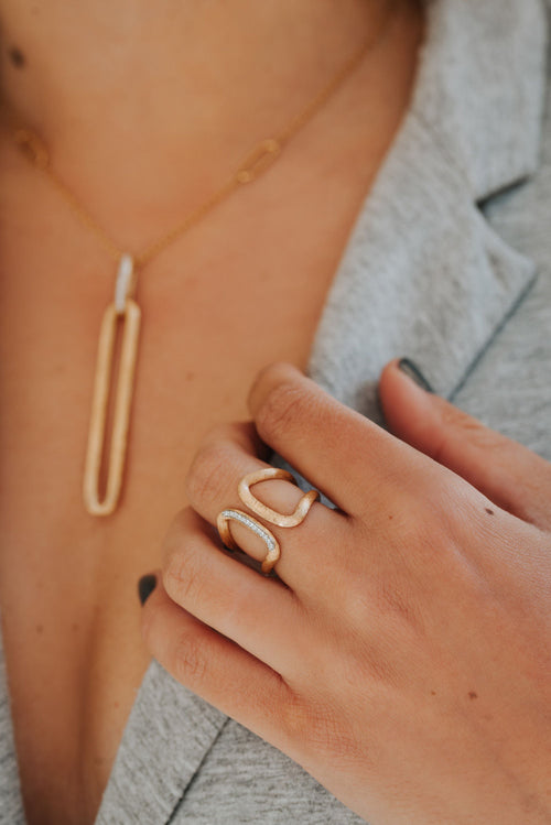 Yellow gold and diamond ring