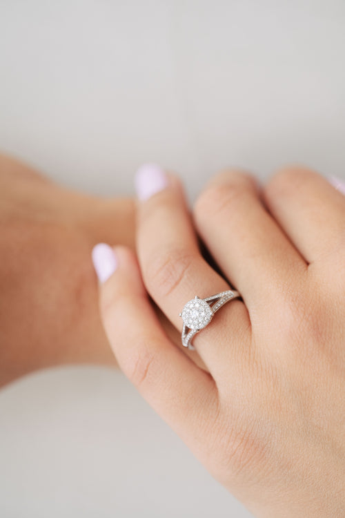 White gold and diamond ring