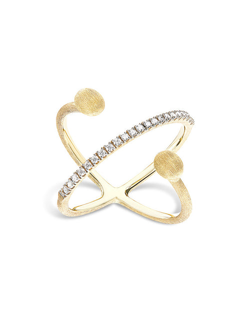 Yellow gold and diamond ring