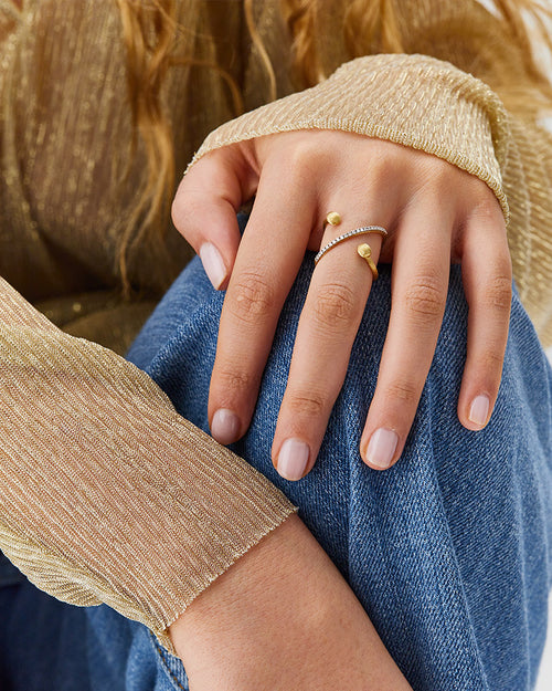 Yellow gold and diamond ring