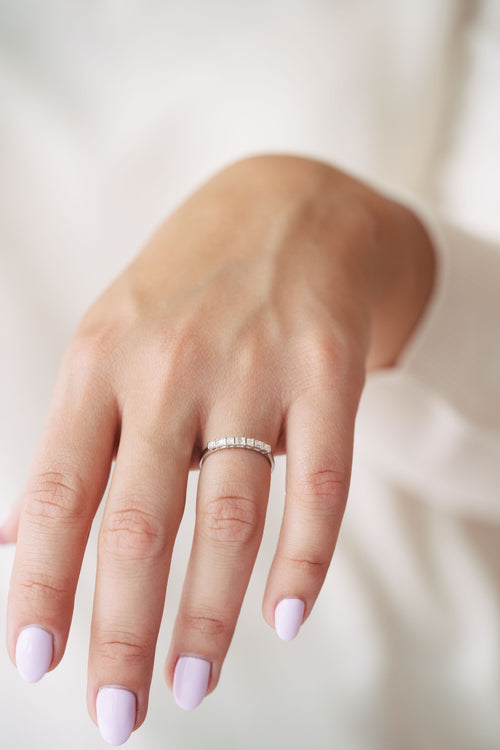 White gold and diamond ring