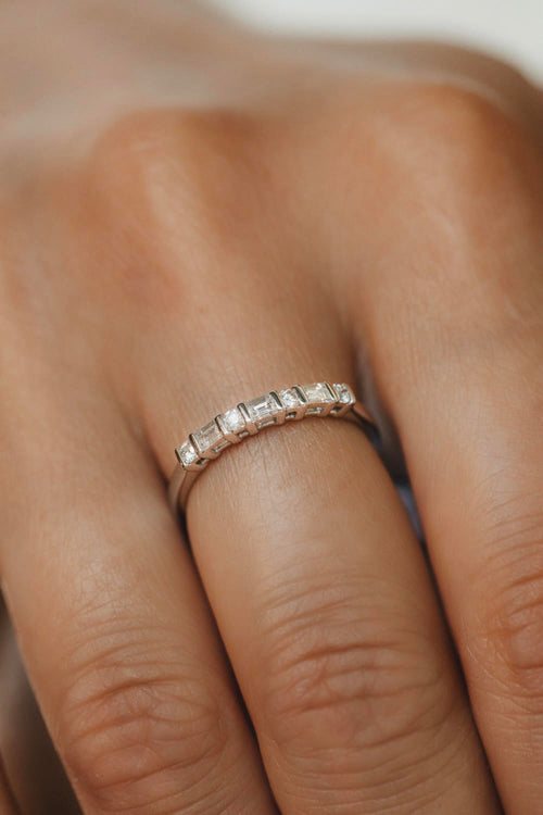 White gold and diamond ring