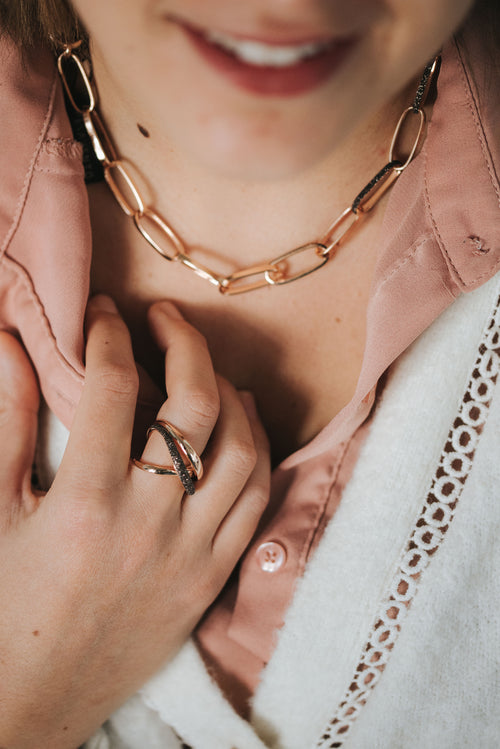 Bague de la marque Pesavento en argent rosé et Polvere