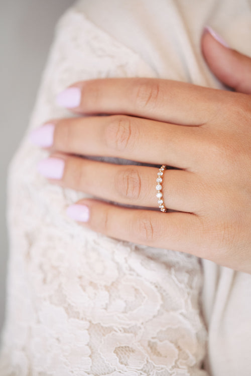 Rose gold and diamond ring