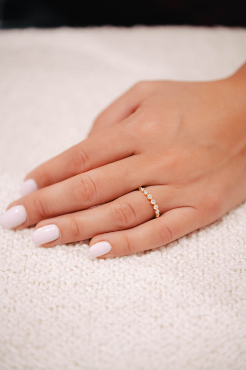 Rose gold and diamond ring