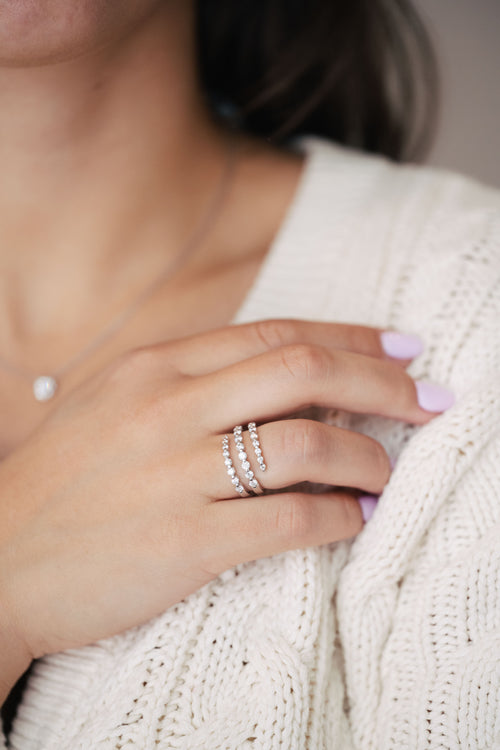 White gold and diamond ring