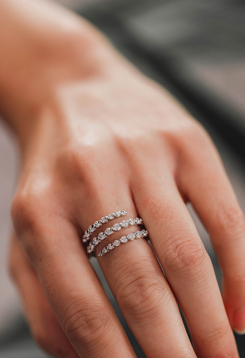 White gold and diamond ring