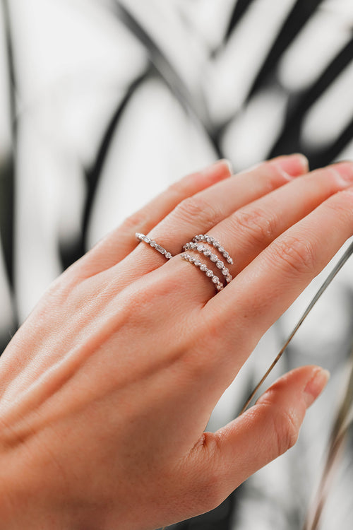 White gold and diamond ring
