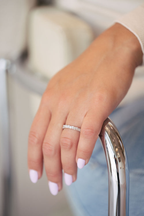 Bague en or blanc et diamants