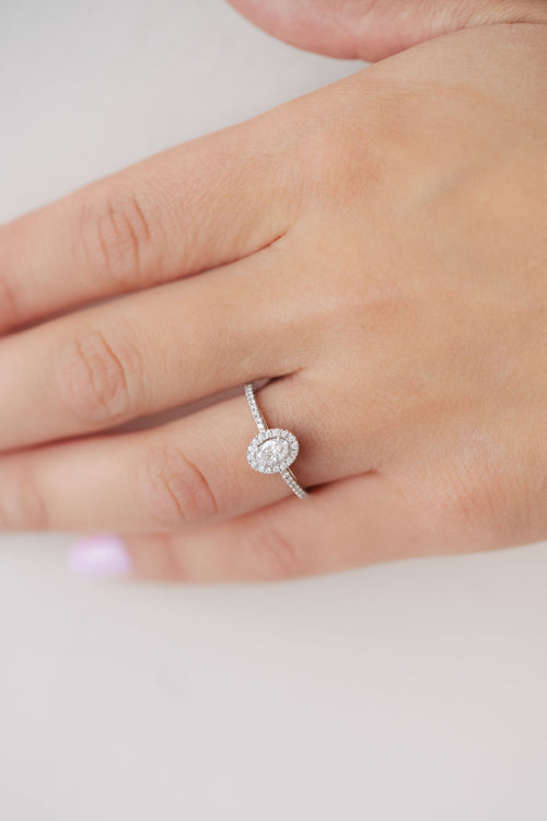 White gold and diamond ring