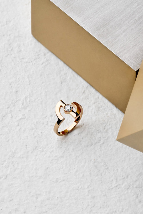 Rose gold and diamond ring