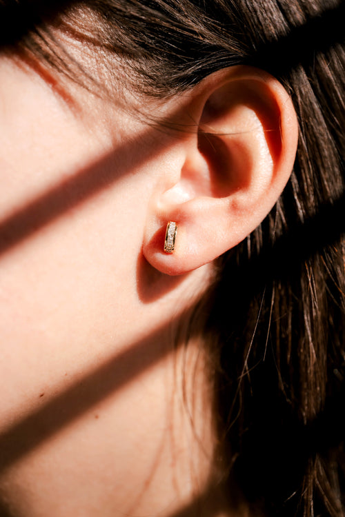 Yellow gold and diamond earrings