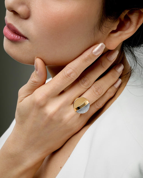 Rose gold/white gold and diamond ring