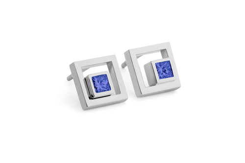 White gold and sapphire earrings