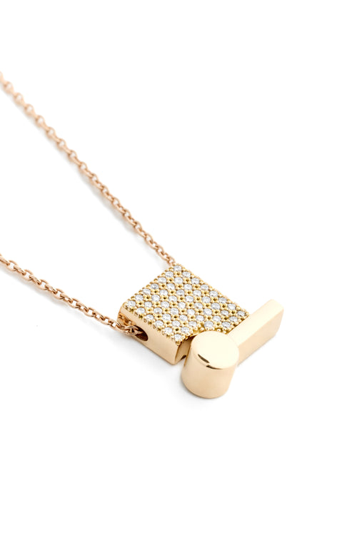Yellow gold and diamond pendant