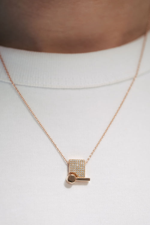 Yellow gold and diamond pendant