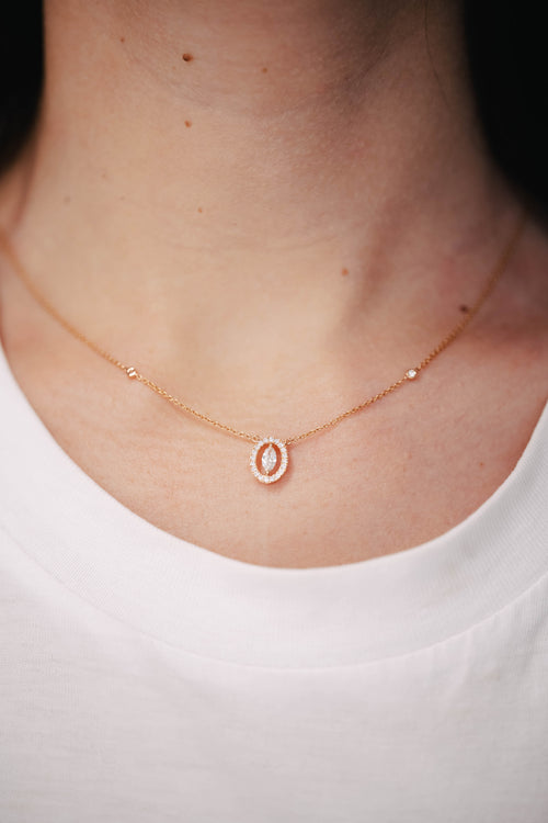 Rose gold and diamond necklace