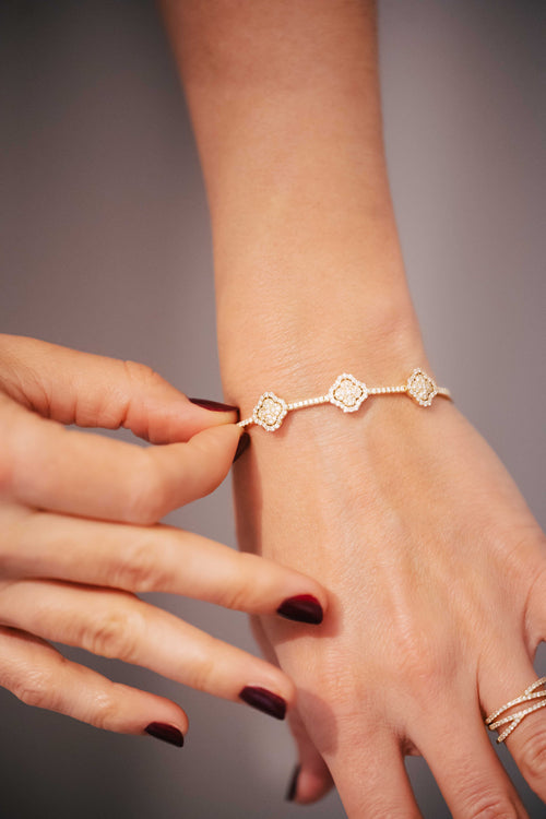 Bracelet en or jaune et diamants