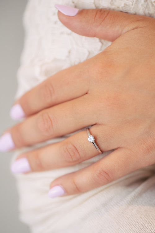 White gold and diamond ring