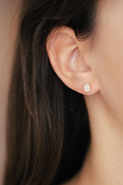 Rose gold and diamond earrings
