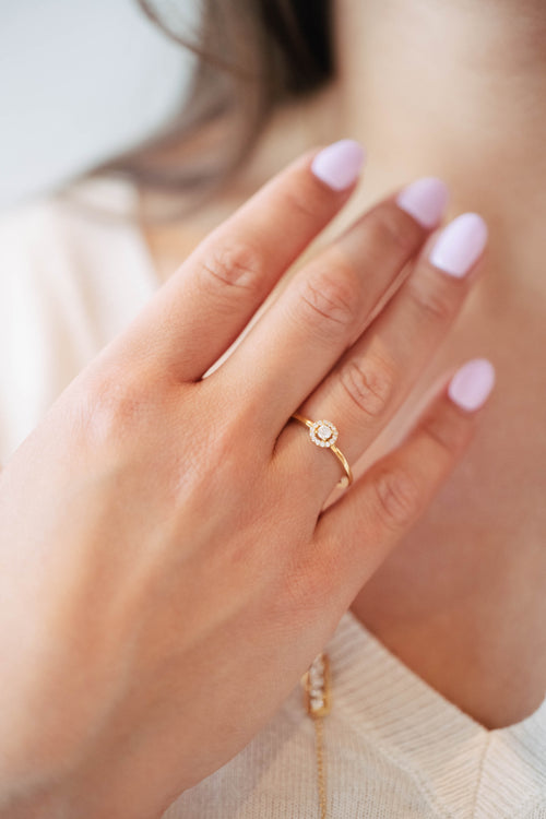 Bague en or jaune et diamants