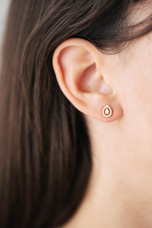 Yellow gold and diamond earrings