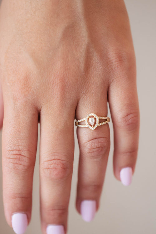 Bague en or jaune et diamants