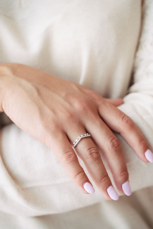 Bague en or blanc et diamants