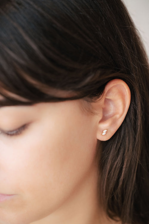 Boucles d'oreilles en or jaune et diamants
