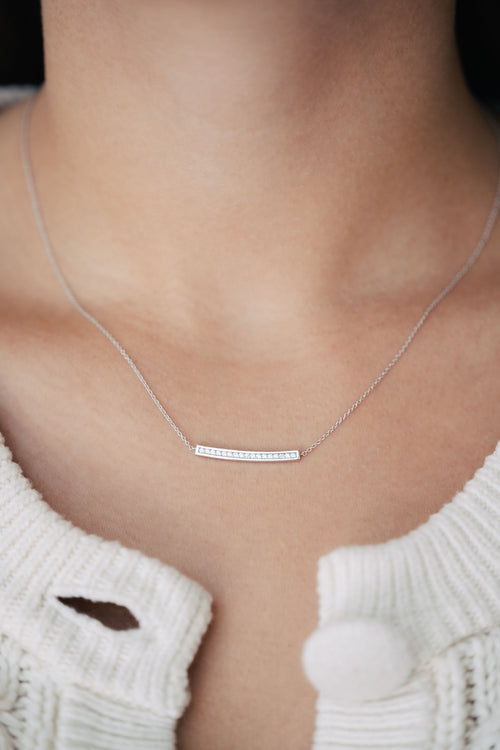 White gold and diamond necklace