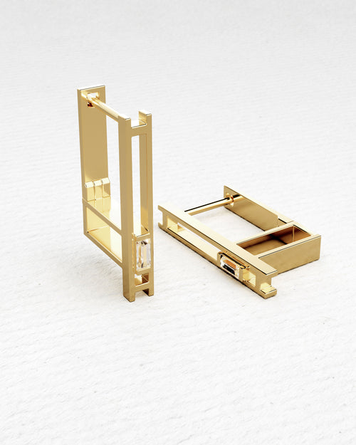 Boucles d'oreilles en or jaune et diamants