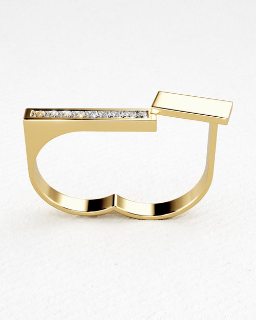 Bague en or jaune et diamants