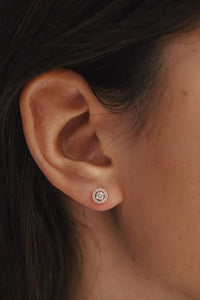 Boucles d'oreilles en or rose et diamants