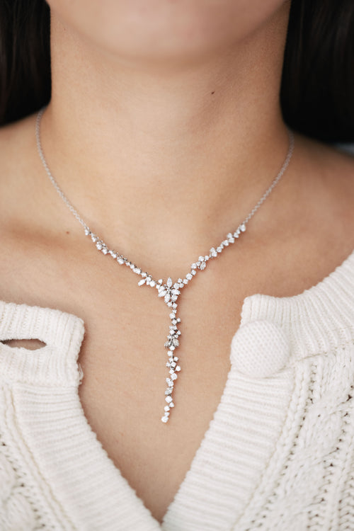 White gold and diamond necklace