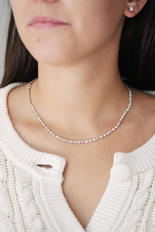 White gold and diamond necklace