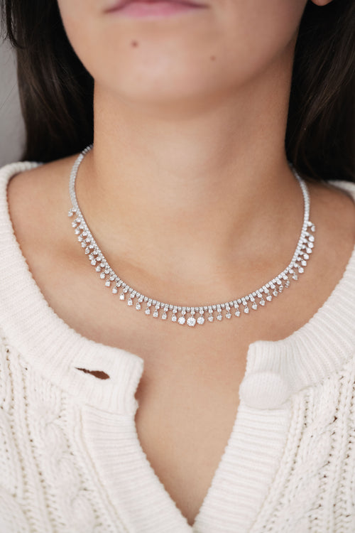 White gold and diamond necklace