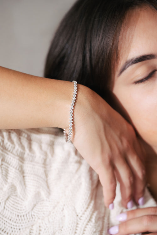 Bracelet en or blanc et diamants