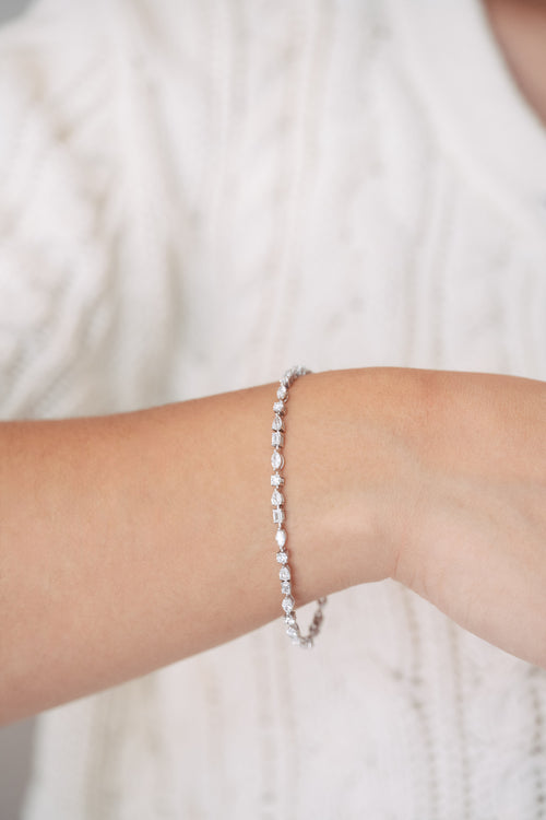 Bracelet en or blanc et diamants
