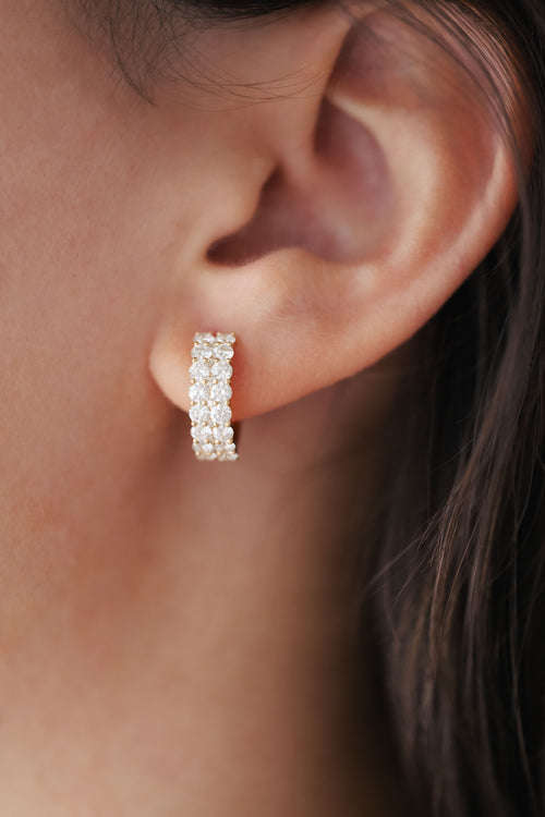 Yellow gold and diamond earrings