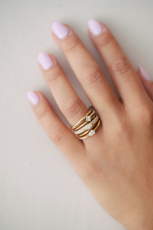 Bague en or jaune et diamants