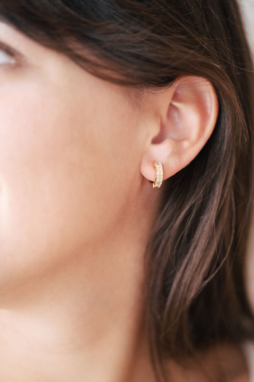 Yellow gold and diamond earrings