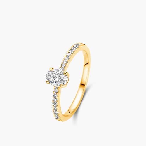 Bague en or jaune et diamants