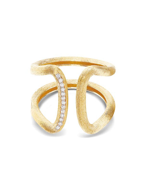 Yellow gold and diamond ring