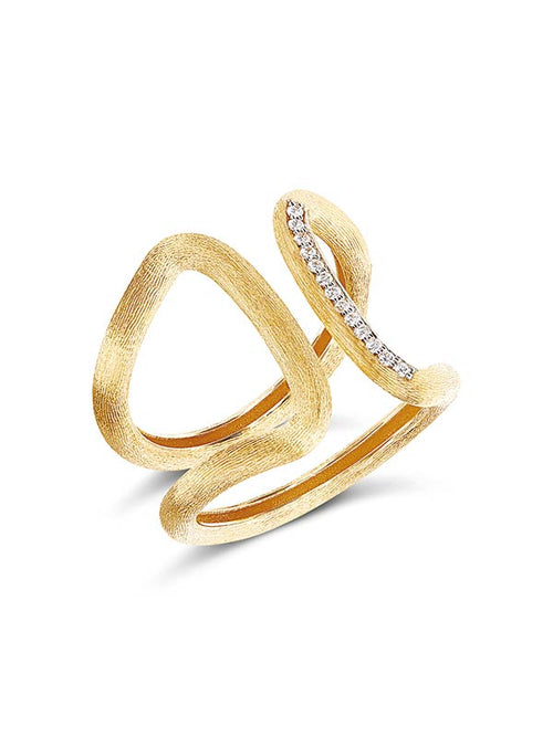 Yellow gold and diamond ring